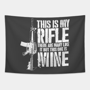 THIS IS MY RIFLE - M4/AR15 (white text version) Tapestry