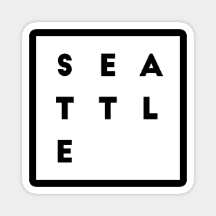 Seattle | White square letters Magnet