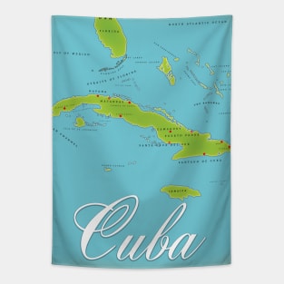 Cuban vintage map Tapestry