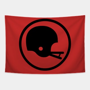 Two-Bar Helmet Minimalist Logo (Black) Tapestry