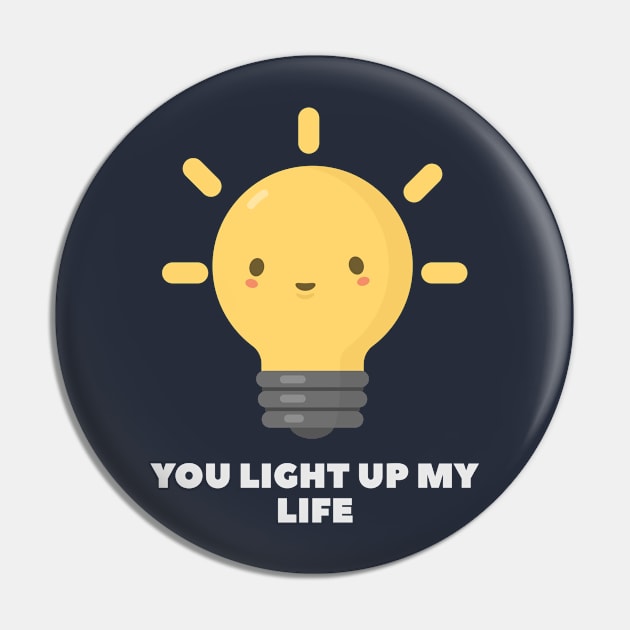 Funny Lightbulb Love Pun T-Shirt Pin by happinessinatee