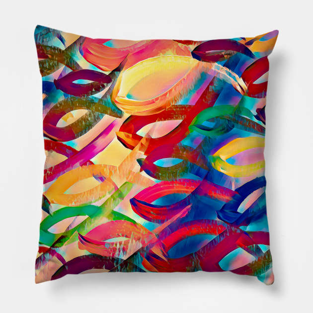 Sea life forms / Painted Fish Shapes / Creative style Art Mask Pillow by Polokat