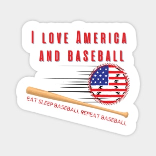 Eat Sleep Baseball Repeat Baseball Player Funny Baseball Magnet