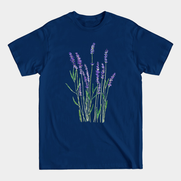 purple lavender flower watercolor painting - Flower - T-Shirt