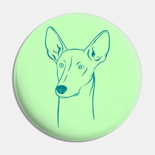 Ibizan Hound (Olive Green and Teal) Pin