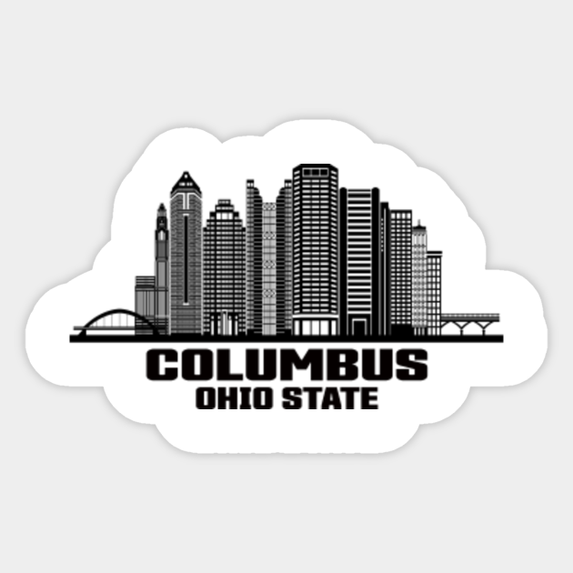 Columbus Ohio State Skyline Columbus Sticker Teepublic Shop columbus ohio skyline sticker (square) designed by kwgdesigns. teepublic