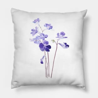 purple Cape primrose flowers watercolor Pillow