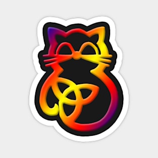 Rainbow Trinity Knot Celtic Cat Magnet