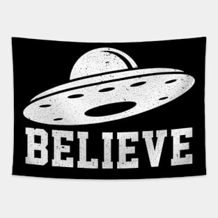 Alien Believe in UFO Flying Saucers Nerd Geek Sci-Fi Space Tapestry