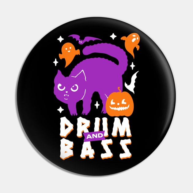 DRUM AND BASS  - Halloween Steez (Purple/white) Pin by DISCOTHREADZ 