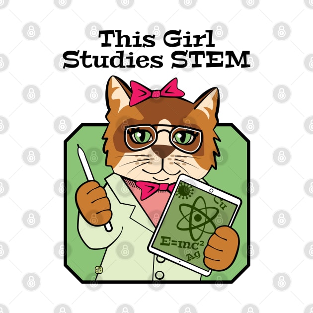 This Girl Studies STEM Cute Cat by Sue Cervenka