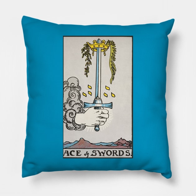 Ace of swords tarot card Pillow by Nate's World of Tees