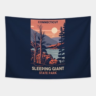 A Vintage Travel Art of the Sleeping Giant State Park - Connecticut - US Tapestry