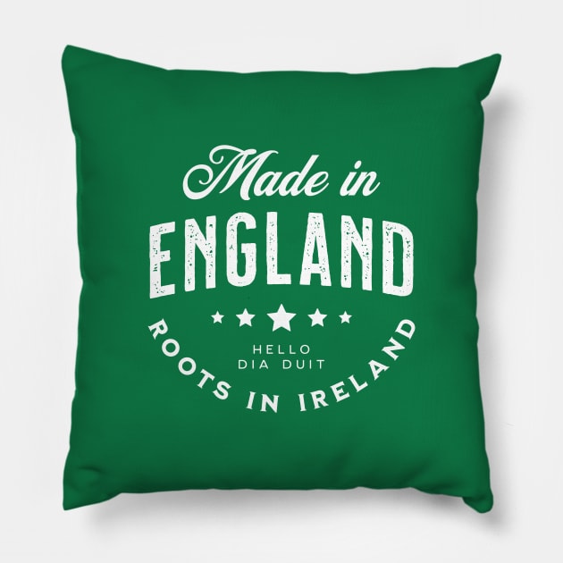 Made In England ~ Roots in Ireland Pillow by VicEllisArt