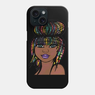 Natural Hair for Black Women Bun Art 1 Phone Case