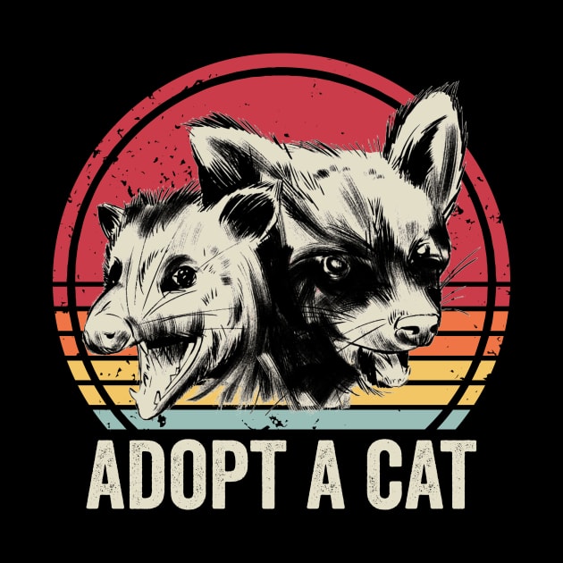 Adopt A Cat Funny Raccoon Opossum by Visual Vibes