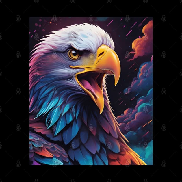 Bald Eagle Head Multi-Colored by Rossie Designs