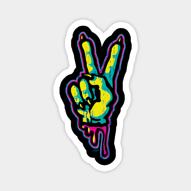 Zombie Monster Creature Peace Sign Magnet by Mudge