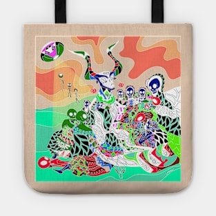 deadly alien canvas, the coven witch in mandala ecopop Tote