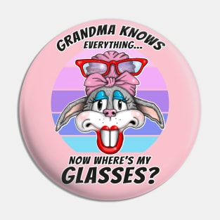 Grandma Knows Everything Funny Grandma Knows Best Mothers Day Pin