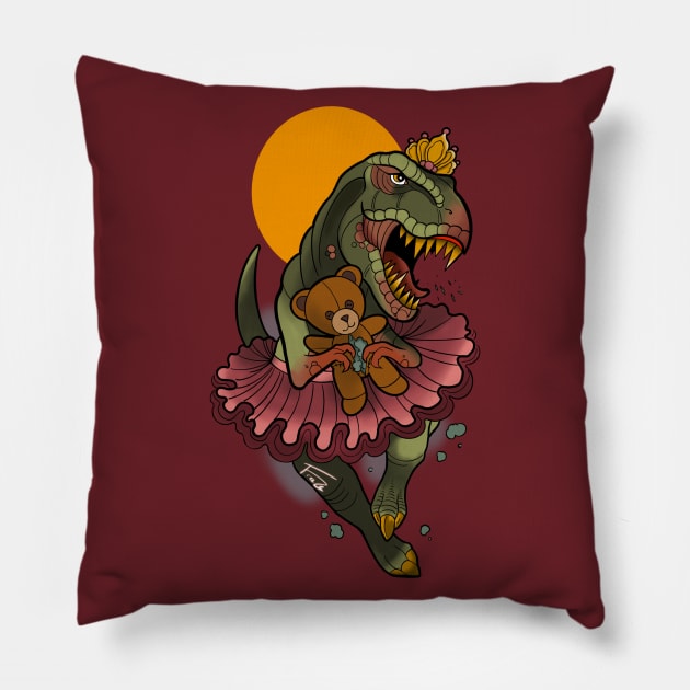 Pretty Princess T-Rex Pillow by freezethecomedian