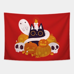 Pumpkin Cat Tapestry