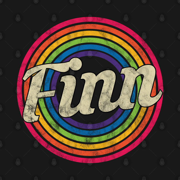 Disover Finn - Retro Rainbow Faded-Style - Finn - T-Shirt