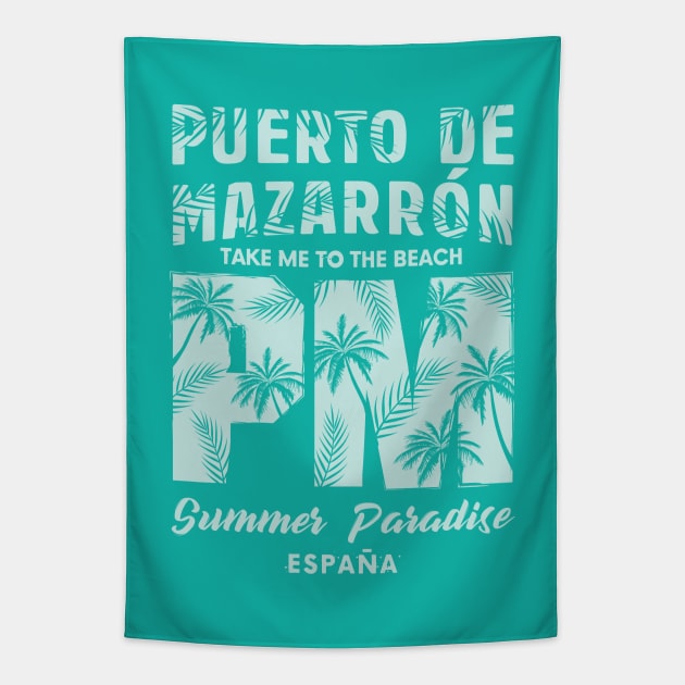 Puerto de Mazarrón - Take me to the Beach Tapestry by mazarronsouvenirs