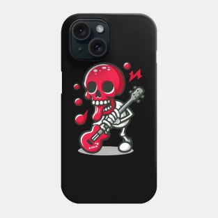 red skull and red guitar Phone Case