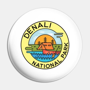 Denali National Park Alaska Camping Canoe Pin