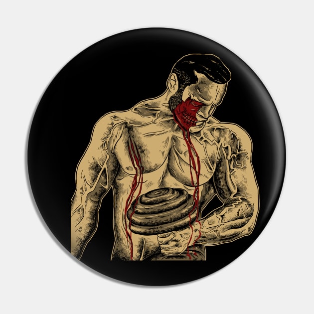 Gym Fitness Muscles Zombie Strength Power Pin by Kibo2020