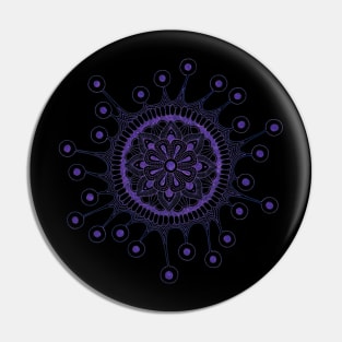 Virus Mandala (black/purple) Pin