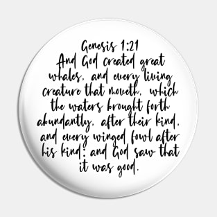 Genesis 1:21 Bible Verse Pin