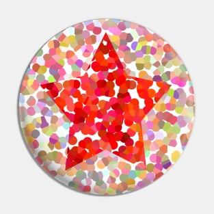 Red Dotty Star on Pink Pin