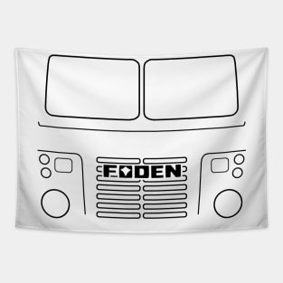 Foden S83 classic 1970s lorry black outline graphic Tapestry