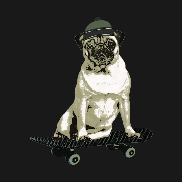 Poser Deck Pug, Skateboard Pug, Beanie Pug by ArtisticEnvironments