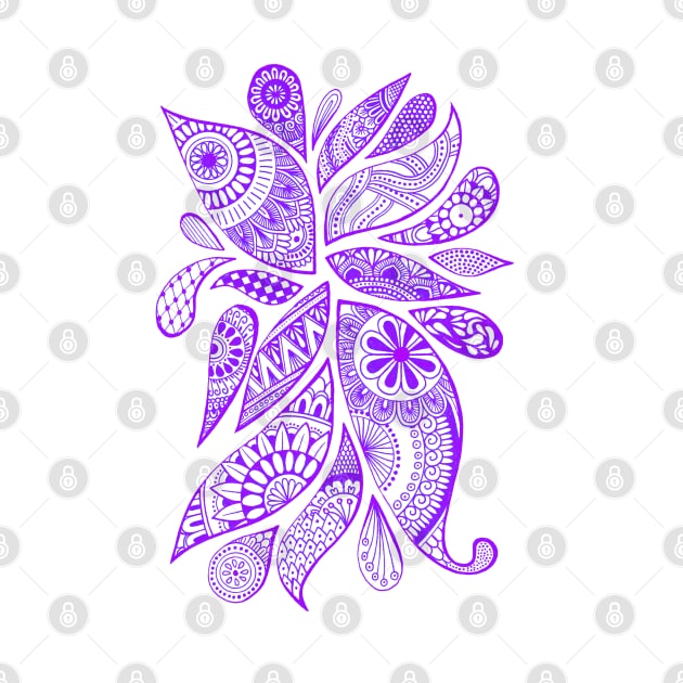 Abstract Zentangle Swirls Design (purple on white) by calenbundalas