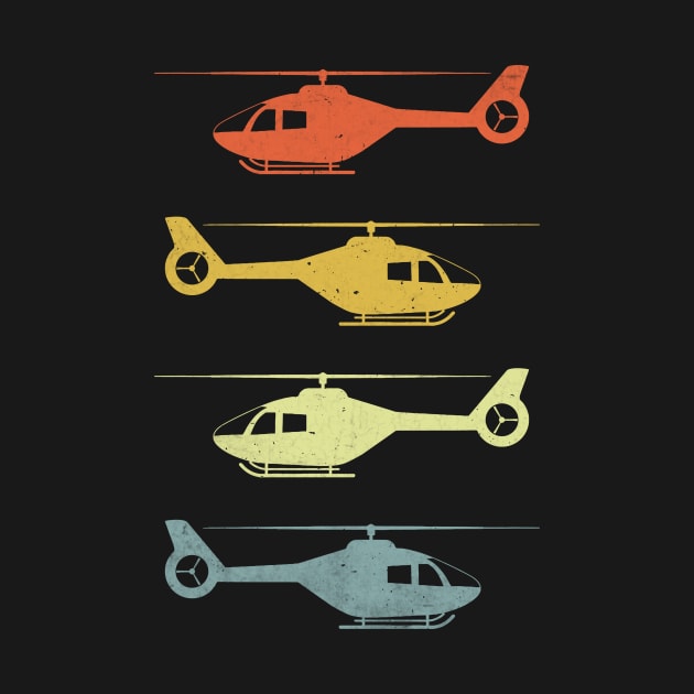 Funny Helicopter Pilot Retro Vintage by Visual Vibes