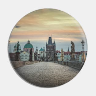 Winter Sunrise in Prague - Charles Bridge Pin