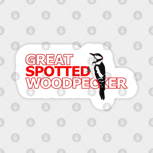 jz.birds Great Spotted Woodpecker Bird Watching Design Magnet by jzbirds