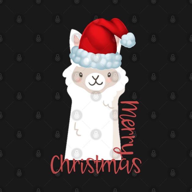 Christmas Llama Santa Elf Vintage Funny Novelty Gift by AmbersDesignsCo