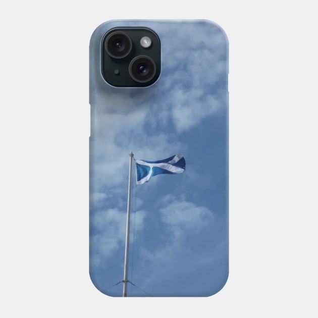 Scottish Photography Series (Vectorized) - Saltire Flag Flying Phone Case by MacPean