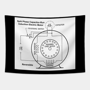 Split-Phase Capacitor-Run Reversible Induction Motor Tapestry