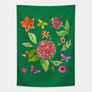 Hydrangea And Wildflowers Tapestry