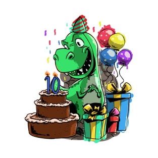 Dinosaur Bday - 10 Years Old - 10th Birthday Dino T-Shirt