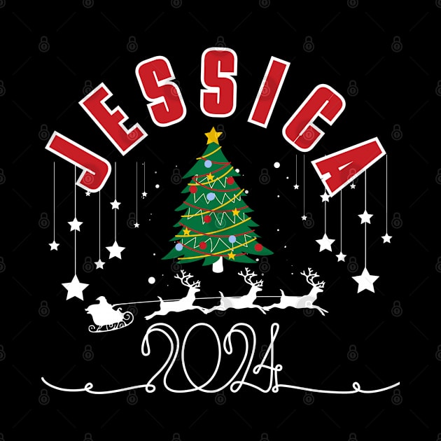 Jessica Christmas Cute 2023 Family Women's Christmas Jessica Holiday by click2print