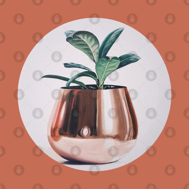 Hopeful - Plant in Copper Pot painting by EmilyBickell