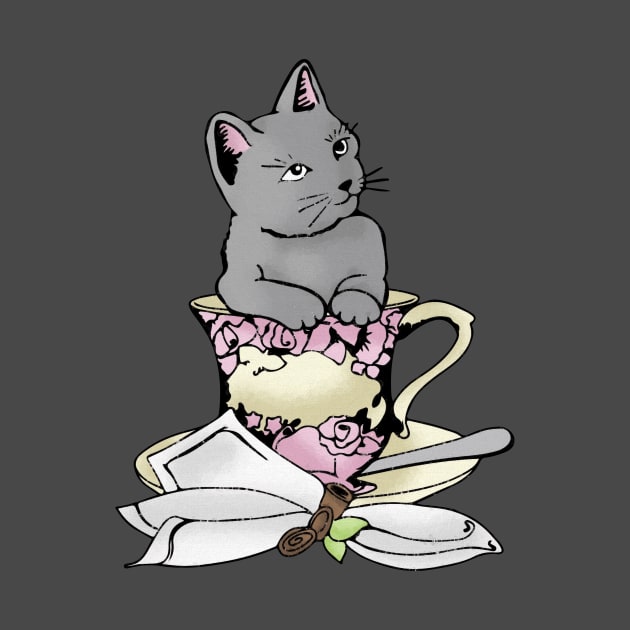 Teacup Kitty by steffirae