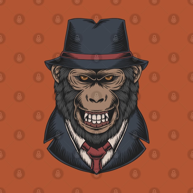 Monkey mafia illustration by Mako Design 