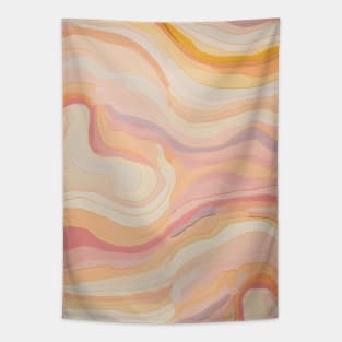 Boho Soft Pink and Orange Abstract Swirl Tapestry